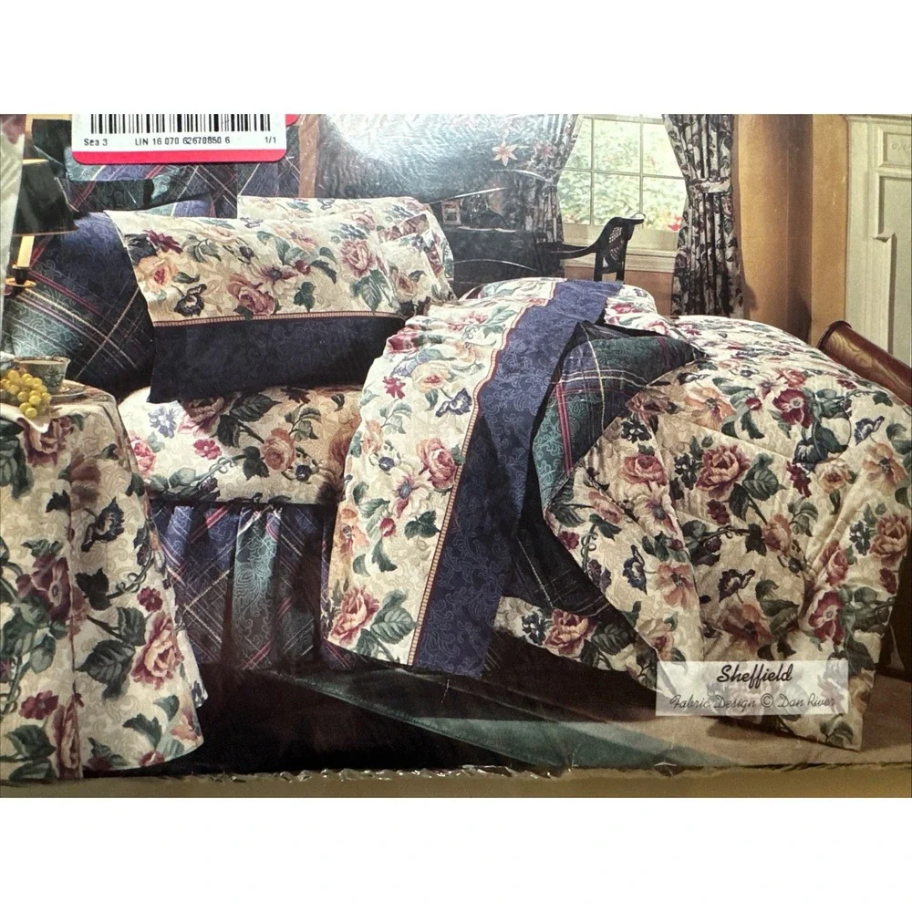 Vtg New In Pkg Dan River Full Bed Fitted Sheet 